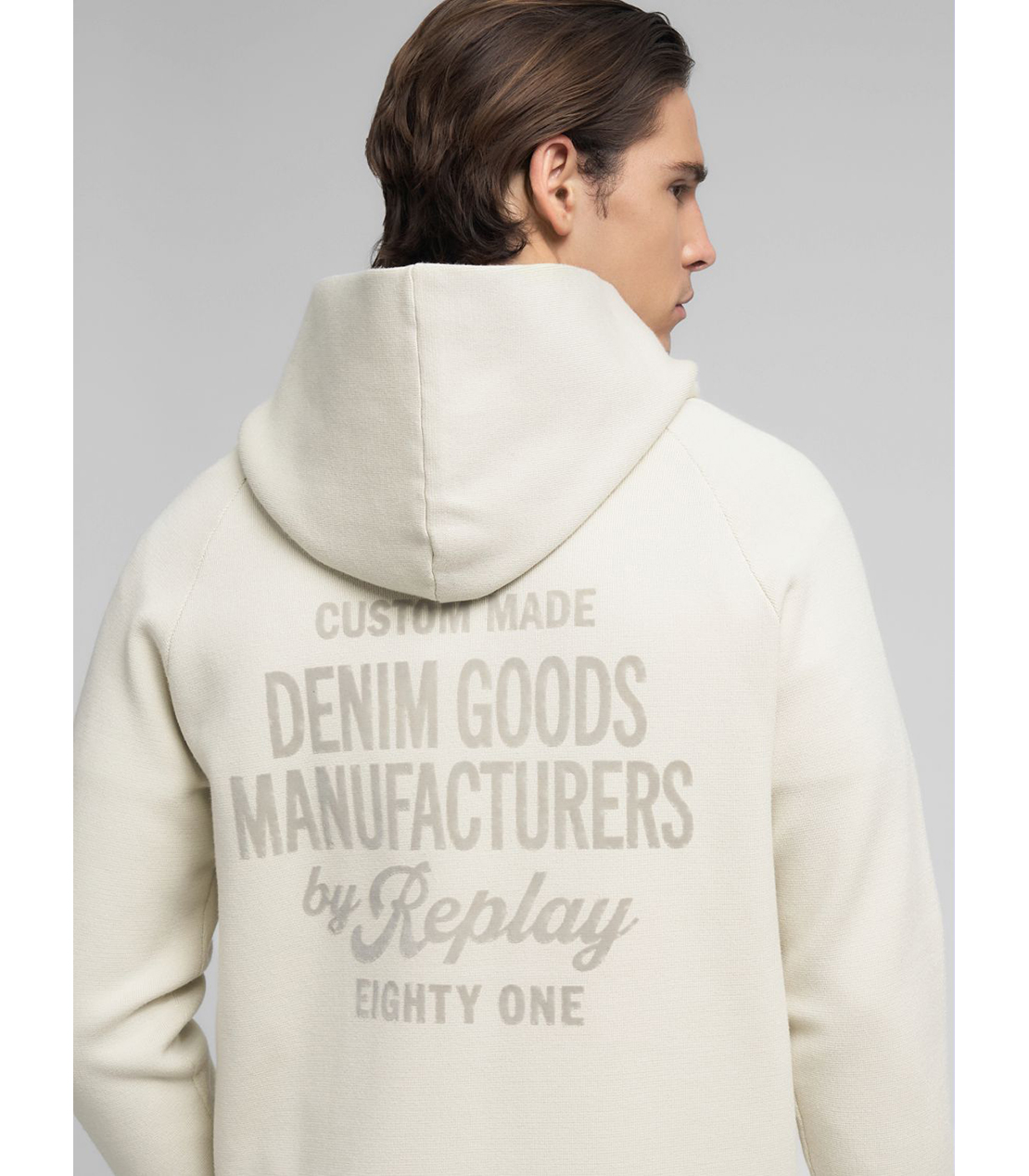 フロックプリント ニットフーディ 詳細画像 オフホワイト 7